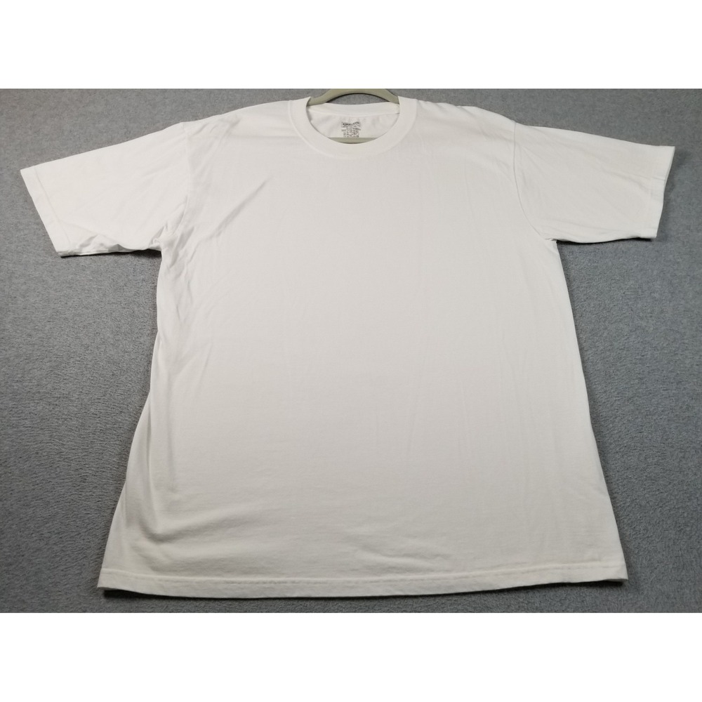 Kirkland Signature T-Shirt Mens XL White Cotton Short Sleeve Crew Neck Basic Tee
